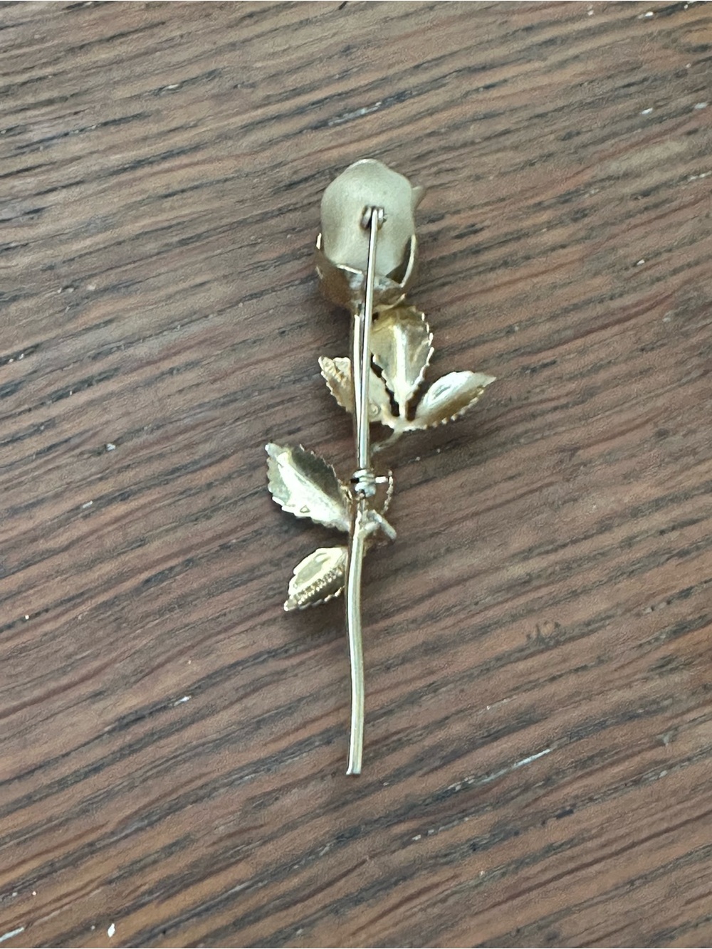 Vintage 80s Gold Rose Pin